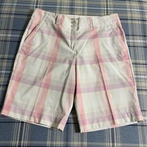 NIKE GOLF Dri-Fit shorts pink Plaid
